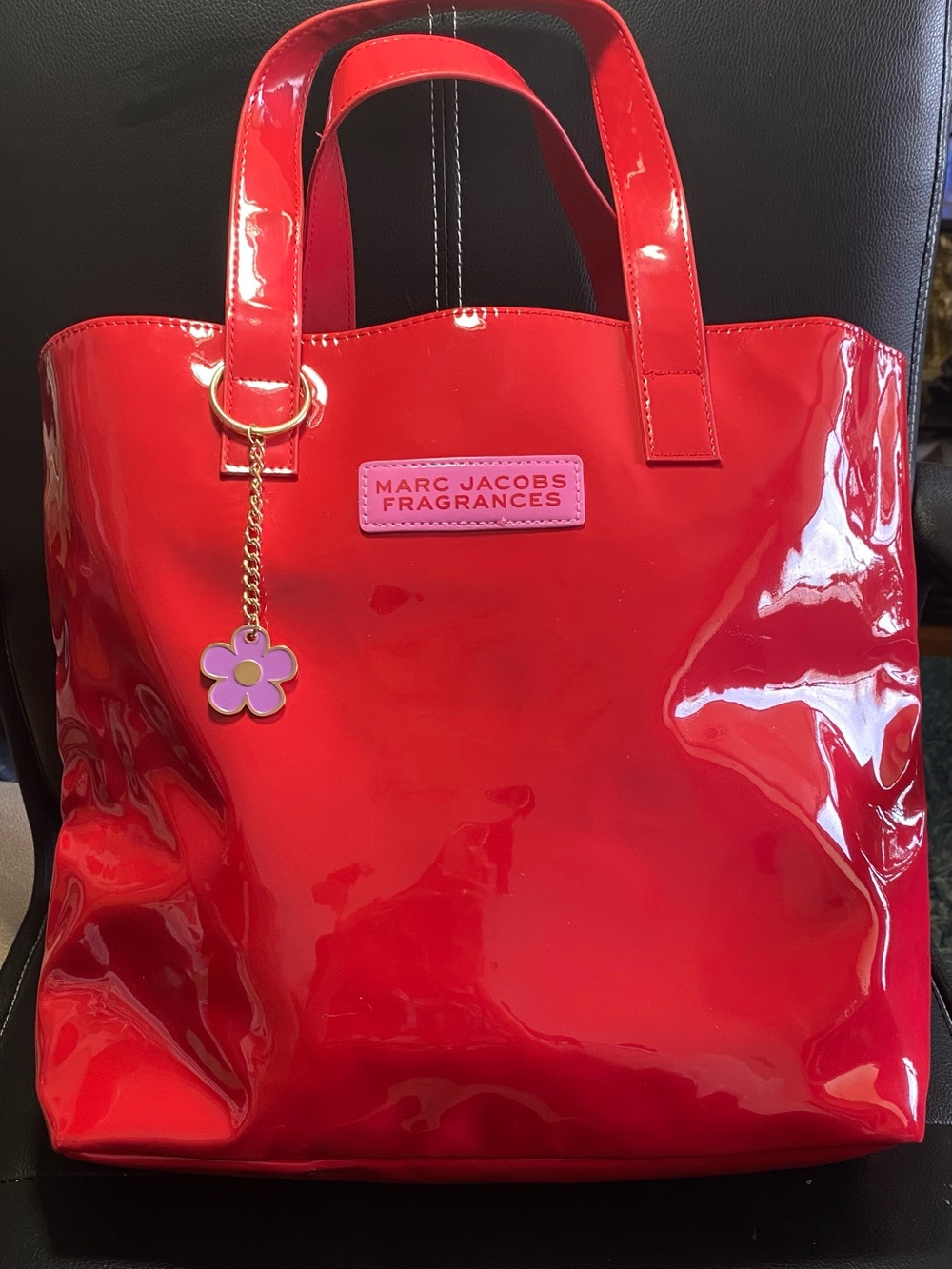 Marc Jacobs Fragrances Red Patent Tote Bag